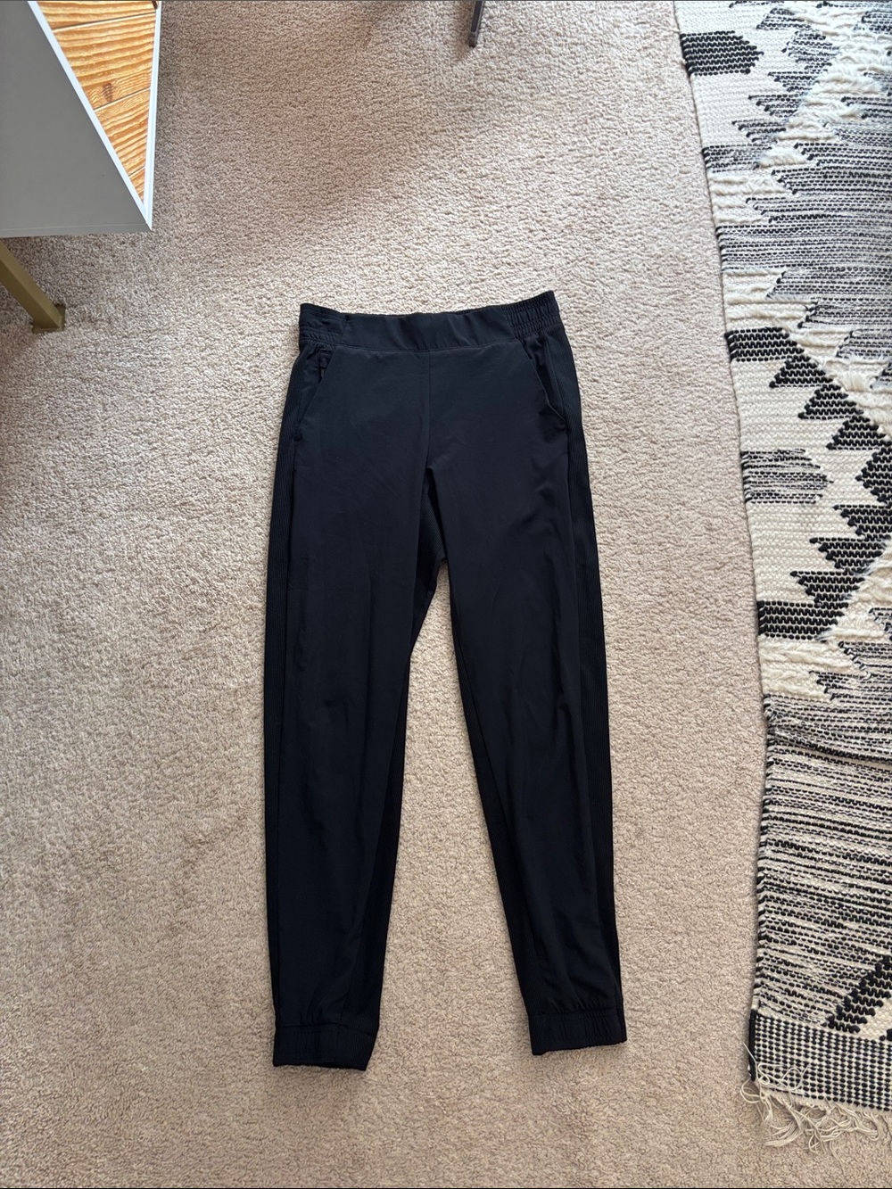 Athleta Black Slim Joggers with Zipper Pockets